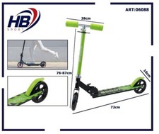 MONOPATTINO PER BAMBINI 2 RUOTE CON FRENO PIEGHEVOLE REGOLABILE MAX 50KG VERDE