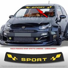 Fascia parasole per Fiat Grande Punto Sport fondo Carbonio scritta Gialla