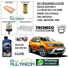 TAGLIANDO 4 FILTRI OLIO ORIGINALE ELF 5W30 DACIA DUSTER II 1.5 dCi 85KW 116 CV