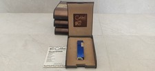 ACCENDINO VINTAGE COLIBRì OF LONDON SLIM LACCATO BLU CON SCATOLA