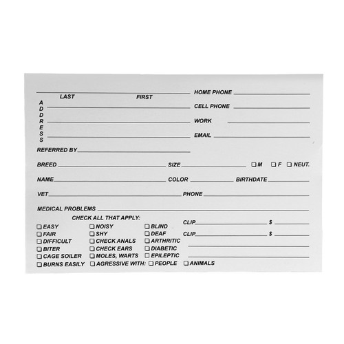 Kennel cards - kennel, 4"