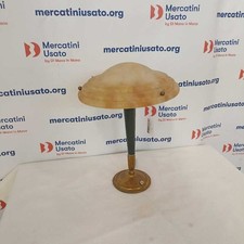 Lampada da Tavolo Art Déco Paralume Alabastro Ambrato Italia Inizi 900 Original