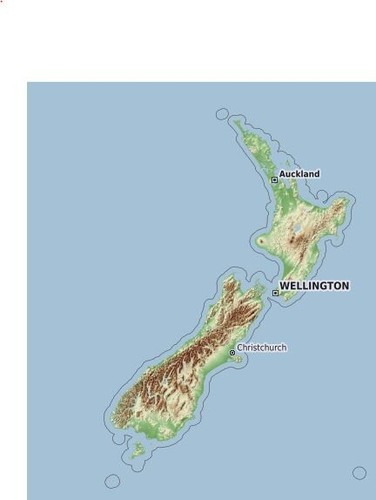 Mappa gps nuova - zelanda, topo