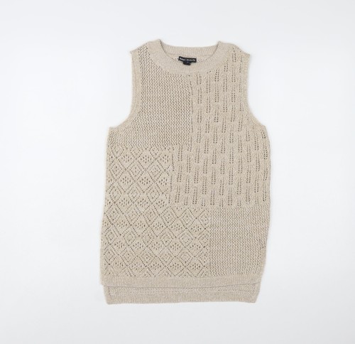 Maglione gilet donna beige