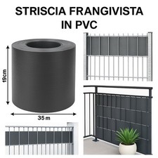 Striscia Frangivista PVC 19 Cm X 35 Mt Con Clip Balconi Recinzioni Cancelli