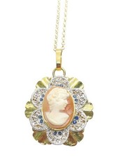 Ciondolo 9 Carati Oro E Zaffiro