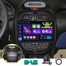 DAB+ 64GB per PEUGEOT 206 206CC 206SW 2000-2008 Autoradio Carplay Android 15 GPS