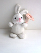 Mini Peluche Portachiavi Coniglietto Bianco De.Car Asti-12 cm- Vintage Anni '90