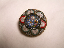 Spilla In Vetro Micro-Mosaico In Tonalità Oro Vittoriana