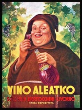 PUBBLICITA' 1954 VINO ALEATICO BERTOCCHINI LIVORNO FRATE VIGNETO FIASCA WINE BAR