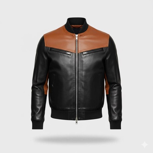 Giacca biker uomo - pelle, nera