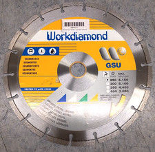 LAMA DIAMANTATA GRANITO/PIETRE/LATERIZI 250MM - GSU - WORKDIAMOND - FORO 30/25,4
