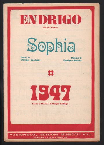 Spartito sergio endrigo sophia - spartito,