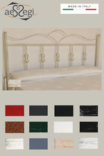 Testata letto matrimoniale in ferro battuto Fiocco con giroletto