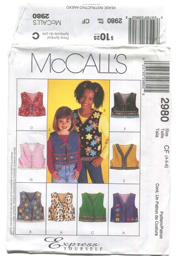 Mccall 2980 gilet foderato - 2980,