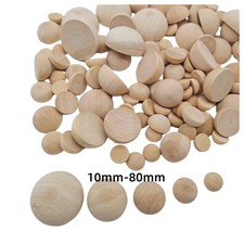 Semisfere in legno semisfera naturale misura a scelta Ø8 10 15 20 25 30 35 40 50 60 70 mm