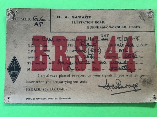 British qsl radio card 1928 - radio,