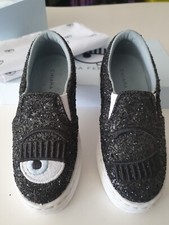 CHIARA FERRAGNI 28 glitter Occhiolino Mocassini Scarpe  Nero n. 28