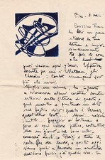 Lettera autografa Gianni Bertini - Mec-art