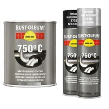 Rust-Oleum Vernice Resistente al Calore 750°C Esterno-Interno Nero Satinato 