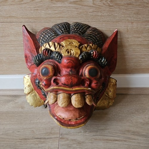 Vintage carved wooden balinese - carved,