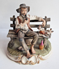 L68-CAPODIMONTE G ZANELLA-CERAMICA ARTE CONTADINO PANCHINA COLOMBO PIPA RELAX