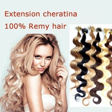 25 REMY HAIR EXTENSION MOSSI capelli VERI 100% CHERATINA CIOCCHE 0,5g 53cm