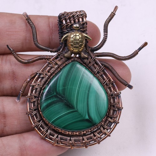 Ciondolo ragno malachite filo - ragno,