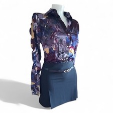 Versace jeans couture donna camicia corta stampata fantasia taglia xs