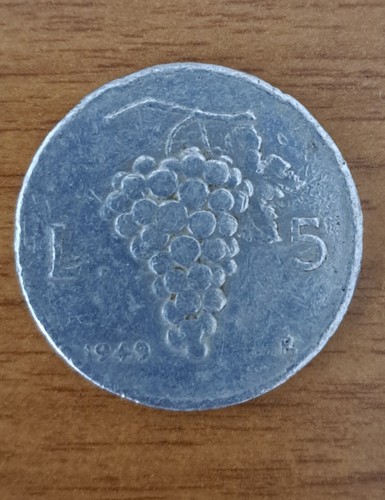 Moneta lire grappolo - "grappolo, uva"