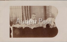 Antique rppc baby portrait - baby, on