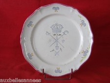 Antica Piatto Ceramica San Amand Decorazione Rivoluzionario A Es Ira/ Ceramica