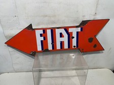 Insegna A Freccia Smaltata Fiat Vintage 