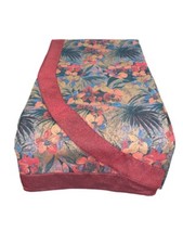 Copriletto jacquard letto estivo misto cotone Foglie Rosse Made In Italy