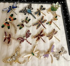 Lotto 17PZ Spille Spilla Libellula - Smalto Strass Mix Insetti Colorati