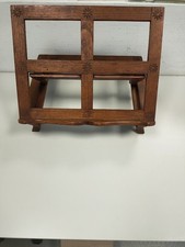 Leggio da Tavolo in Legno di Noce con Incisione a Forma di Sole Vintage Anni '80