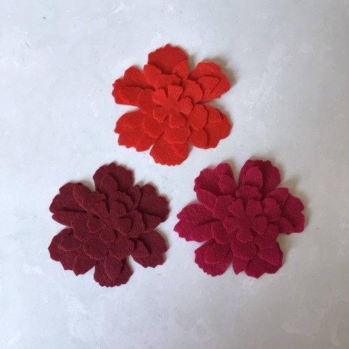 Fiori feltro rosso - rosso,, grandi