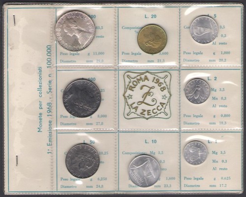 1968 italia monetazione - 1968,