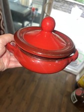 Casseruola in ceramica italiana rustica gres terracotta rossa con coperchio Made in Italy