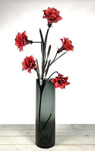 Vaso cilindrico vetro nero - vaso, in