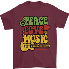 T-Shirt Uomo Peace Love Musica