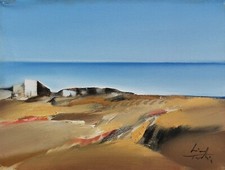 LINO TARDIA 30x40 olio su tela " Paesaggio di Roccafusa " anni '80