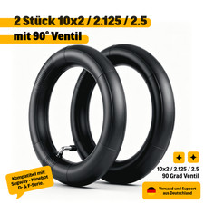 Tubo per scooter elettrico 10x2.0 / 2.125 / 2.5 valvola 90° butile - set 2 pezzi di ricambio