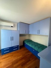  Set Completo per Camera Bambini: Letto con Vano, Scrivania, Armadio - Azzurro