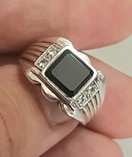 Anello Argento Uomo 925  onice