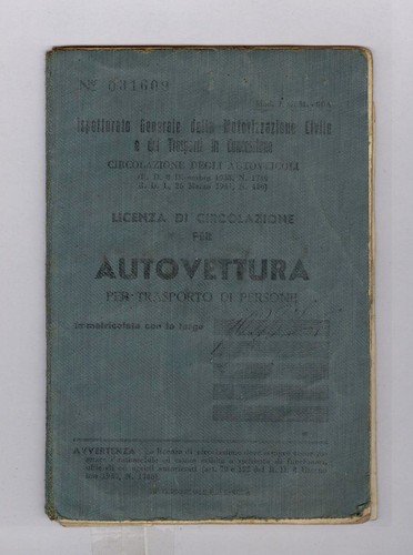 Carta circolazione per - carta, auto