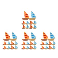 4 Count Barca Piccola Nave Nautica Decorazione Artigianale Nautica