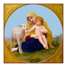 William Bouguereau's Virgin and the Lambs  Counted Cross Stitch Chart Pattern