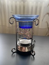 Bruciatore di olio aromatico o porta candele, con ciotola in vetro.