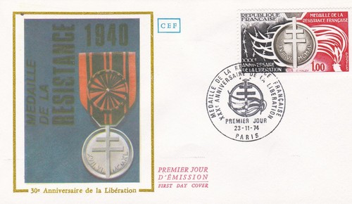 Francia 1974 fdc medaglia - francia,